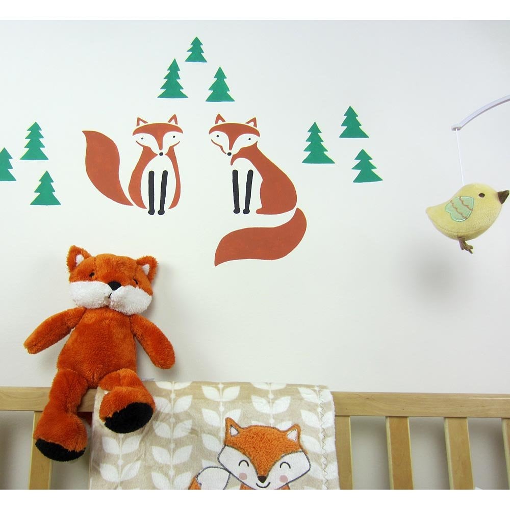 Woodland-nursery-stencils-fox-grove