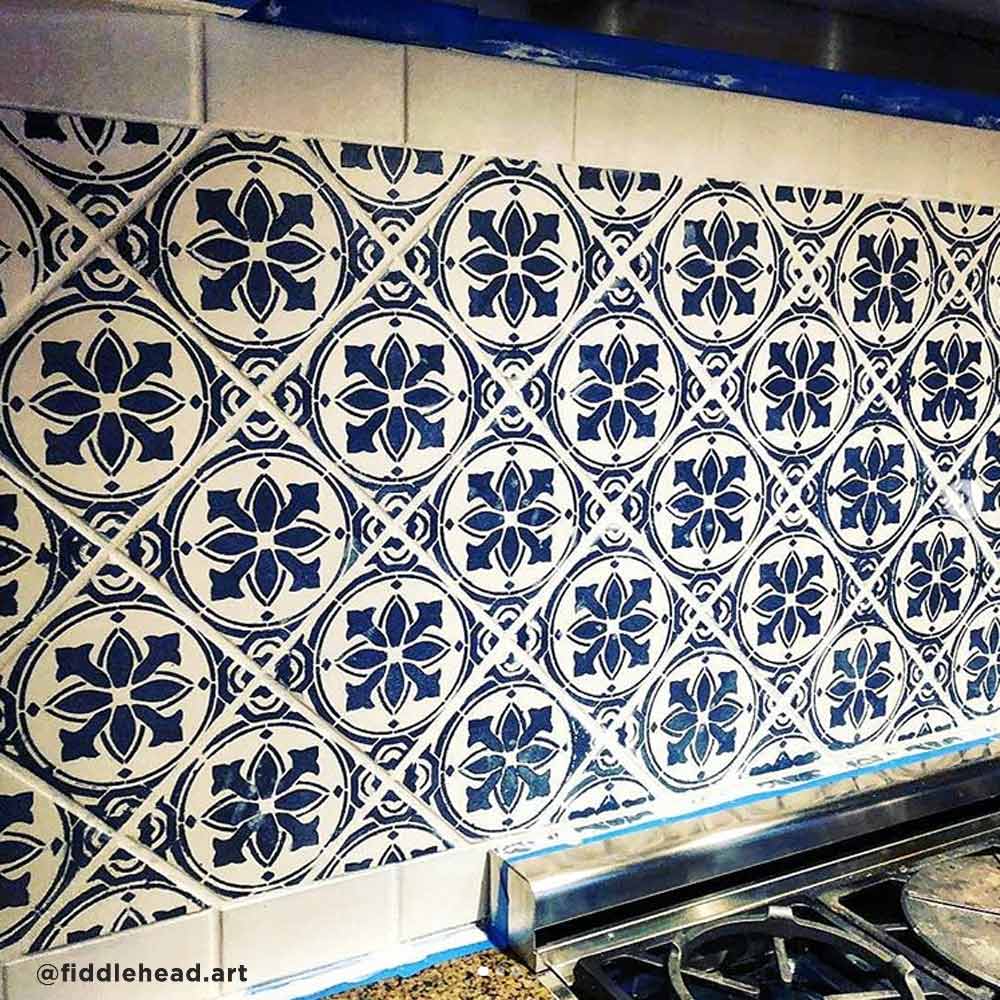 tile stencil backsplash