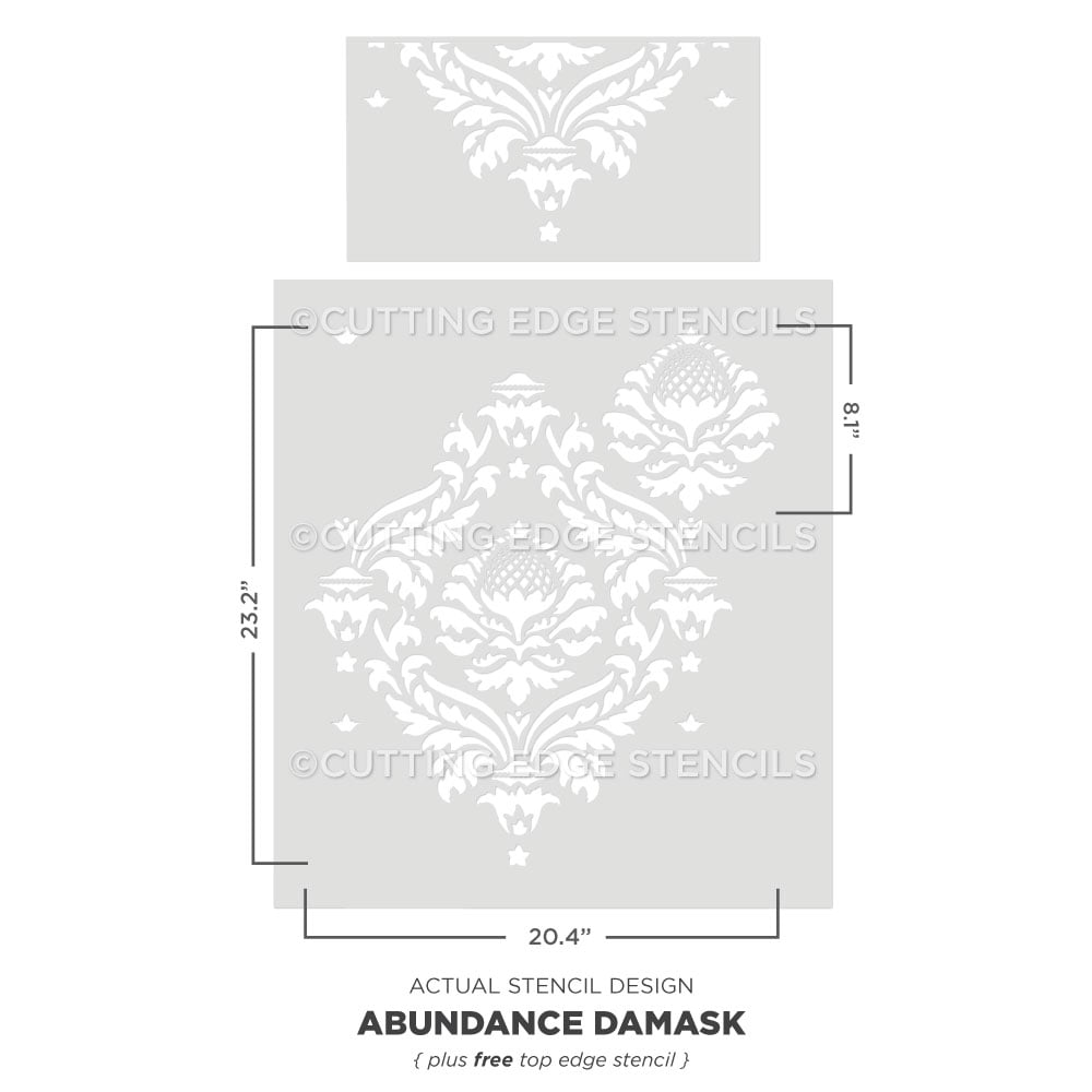 Abundance Damask wall stencil