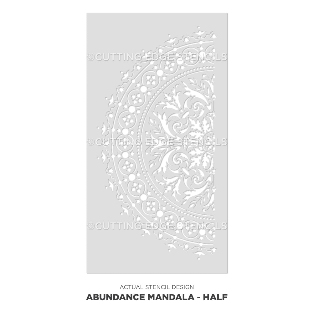 Abundance Mandala Stencil Painted Wall Decor