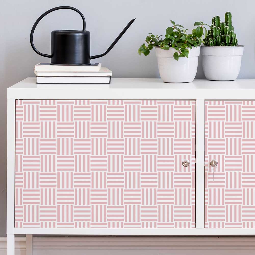 geometric stenciled chest