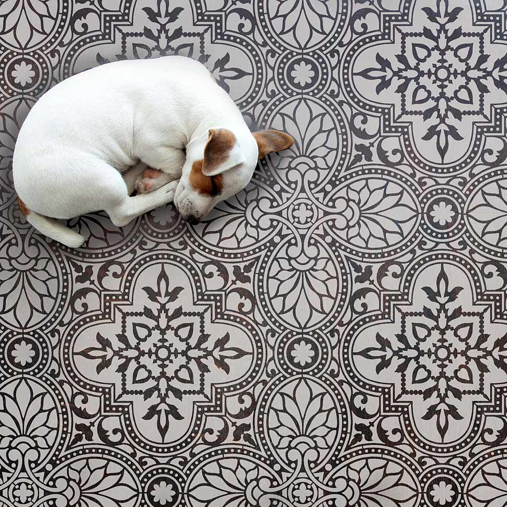 Alatera-Tile-Stencil-Painted-Floor-Tiles-Jack-Russel