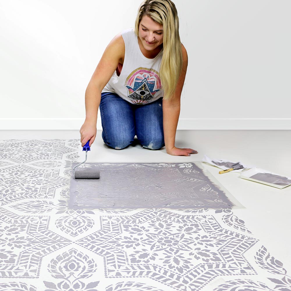 stenciled floor