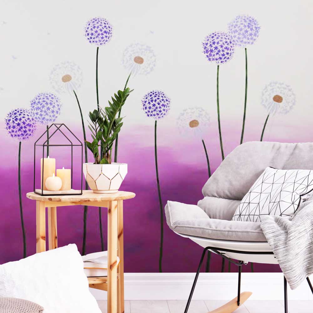 Allium Flowers on an Ombre Wall