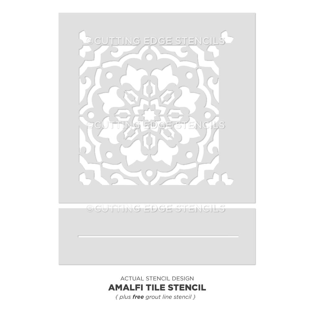 Amalf Tile Stencil Diy Painted Floor Stenciling