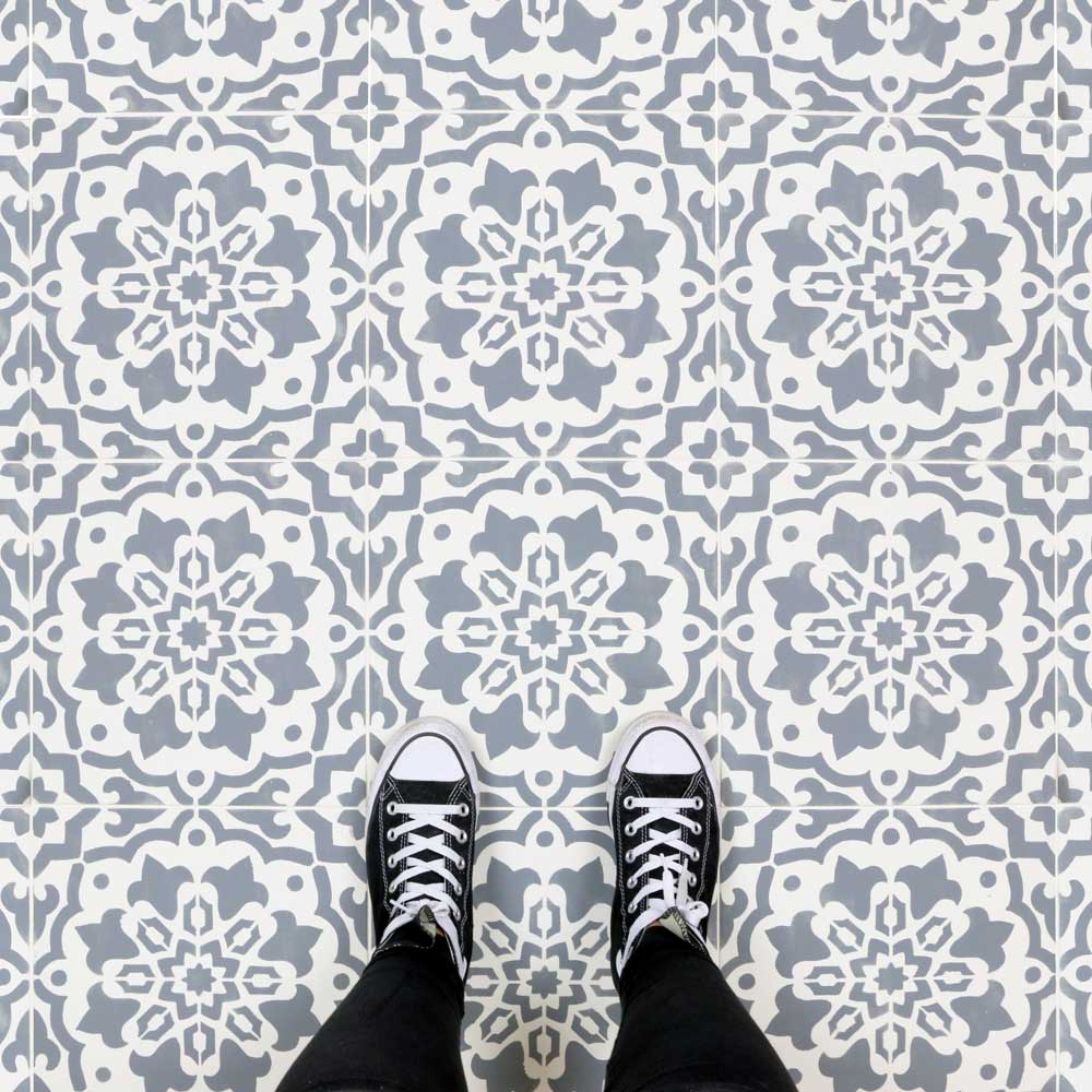 amalfi tile stenciled floor