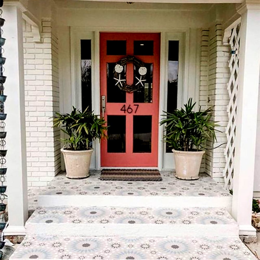 stenciled cement floor stencils