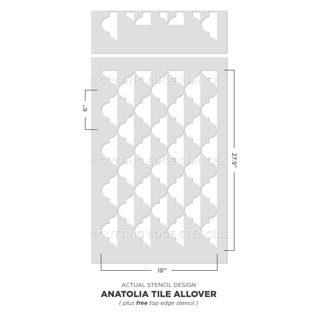 Anatolia-Tile Allover Stencil Wall Pattern Painted Floor Stenciling