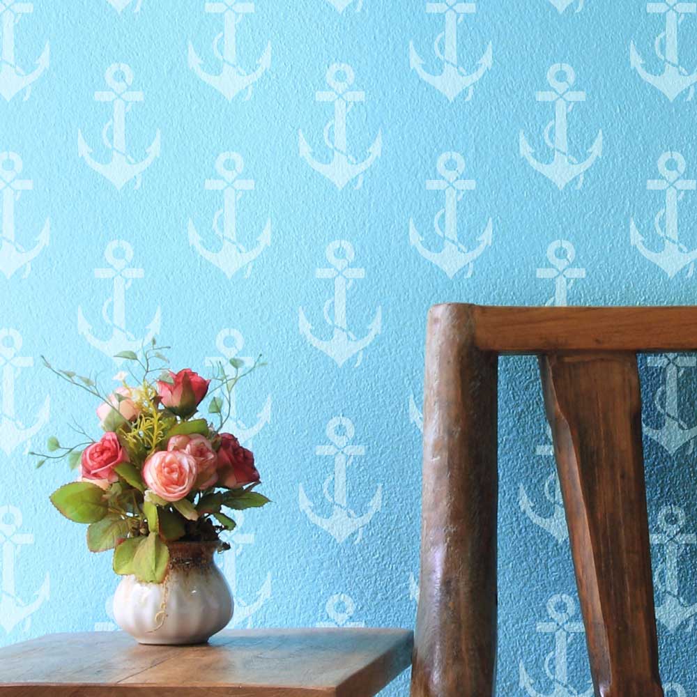 Nautical Anchors Wall Stencil