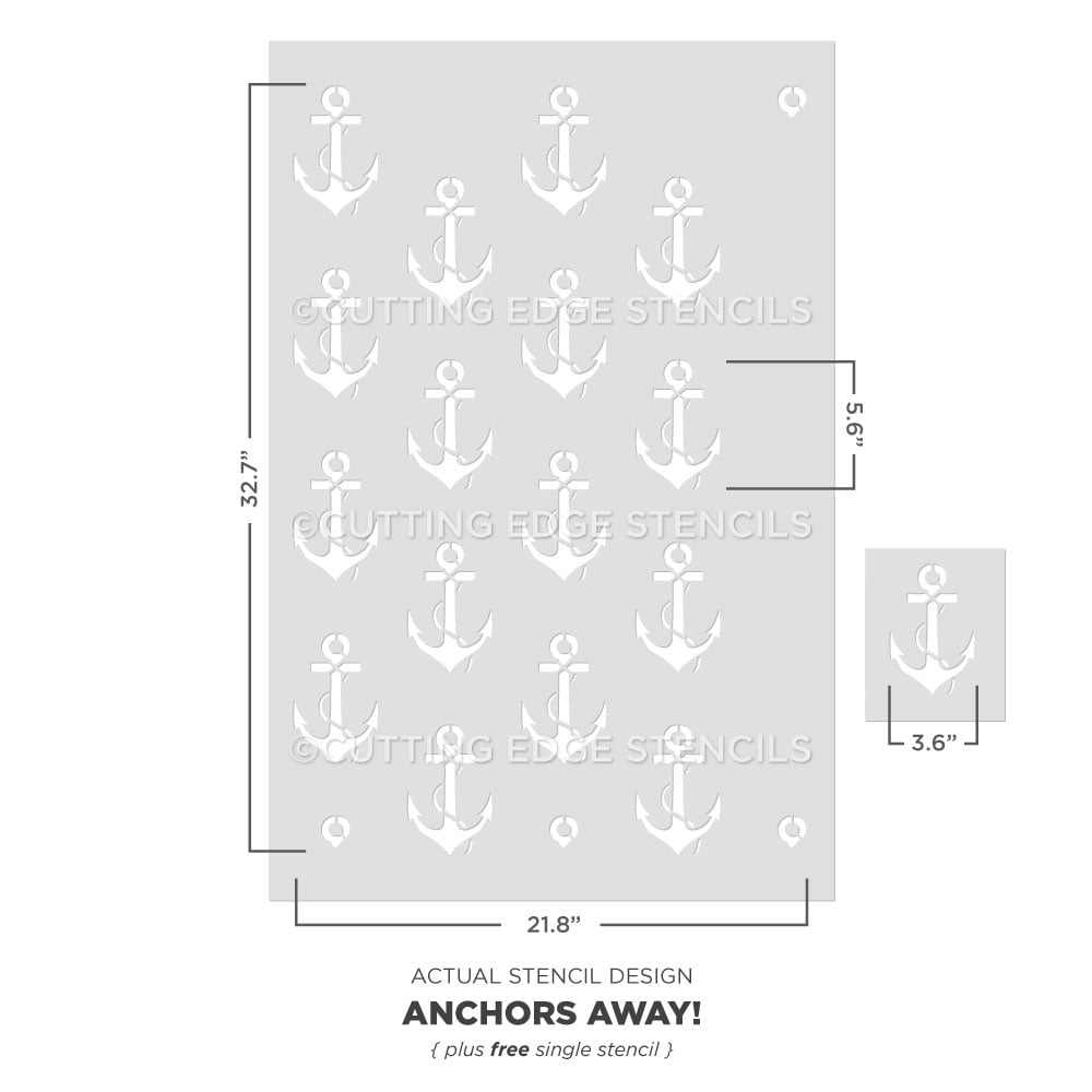 Anchors Away Stencil Pattern for walls