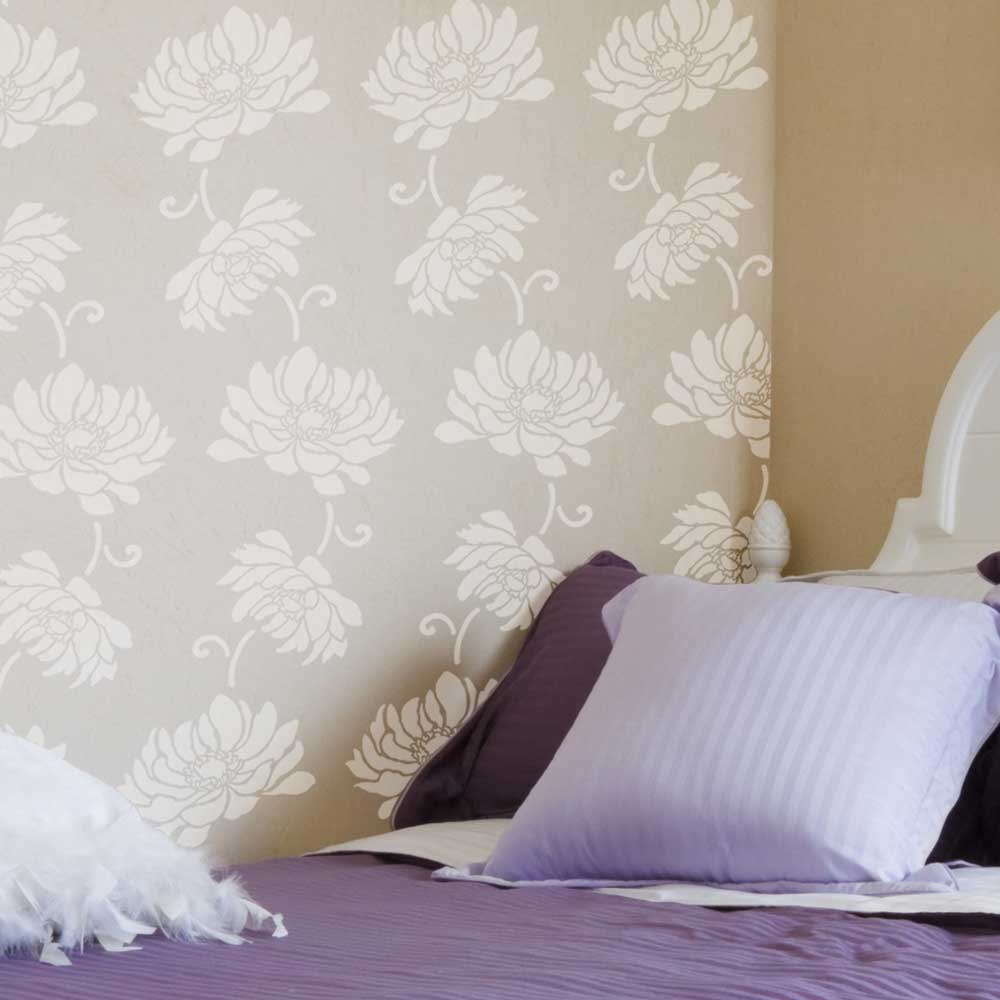 Anemone Stripe Flower Wall Stencil