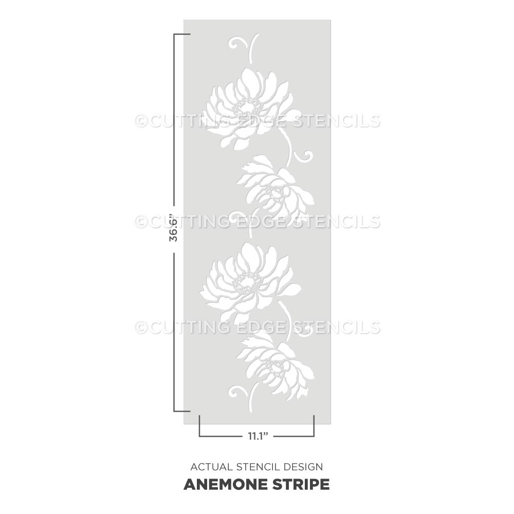 anemone stripe flower stencil