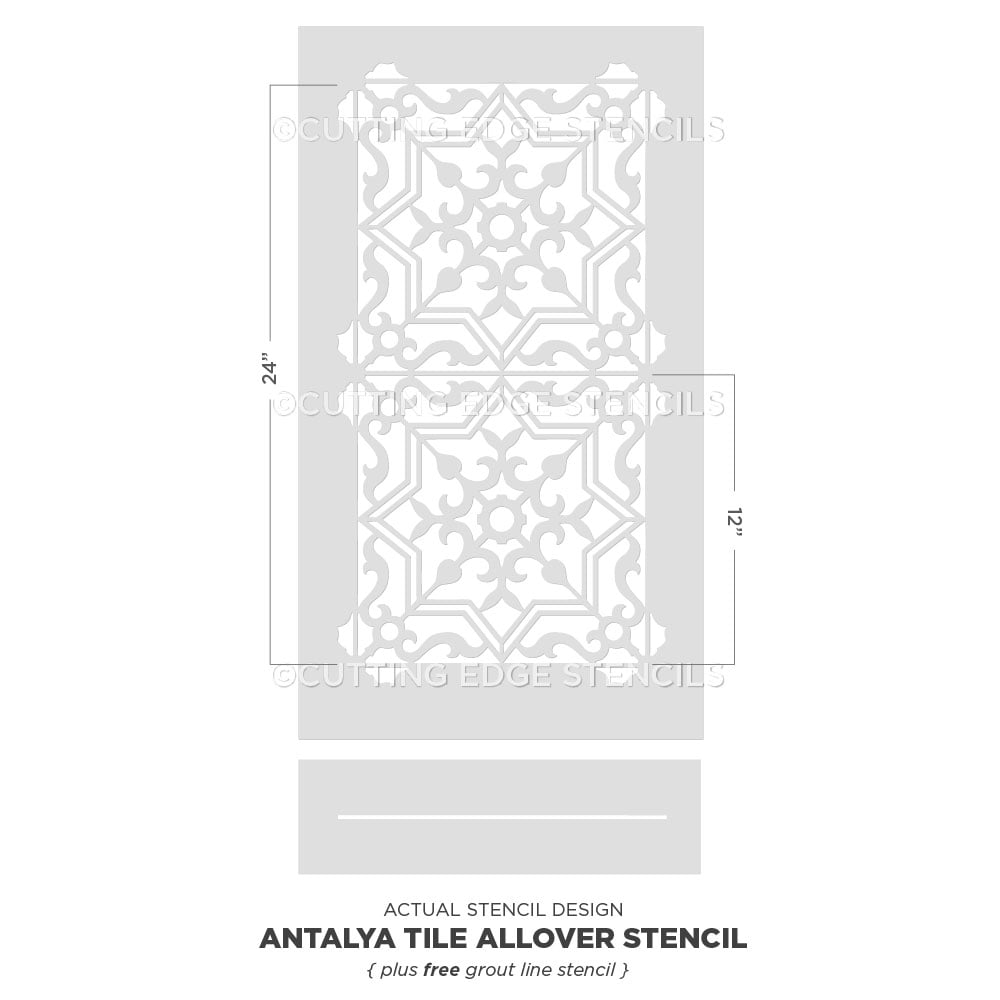 Tile stencil for painting floor