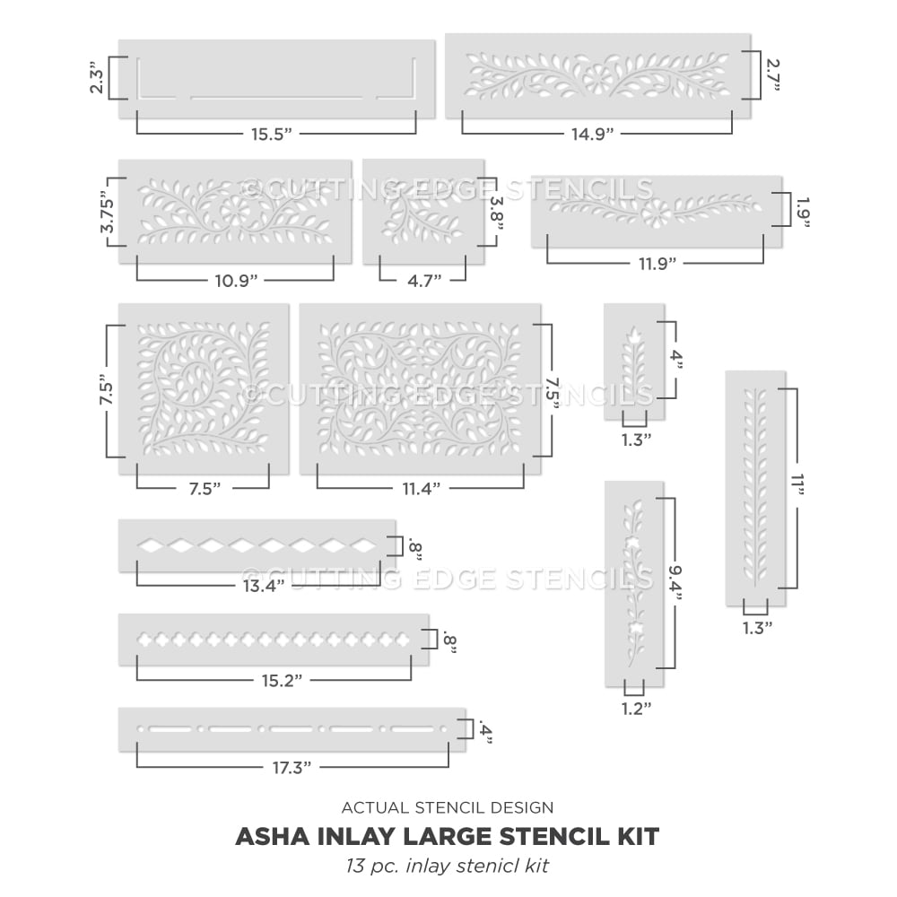 asha inlay furniture large stencil kit actual image