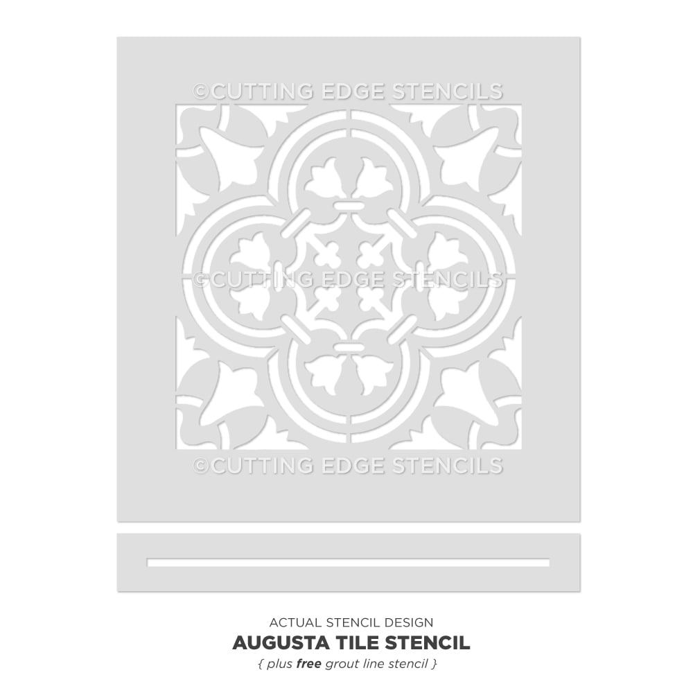 Augusta Tile Stencil Design Painted Floors Stenciling