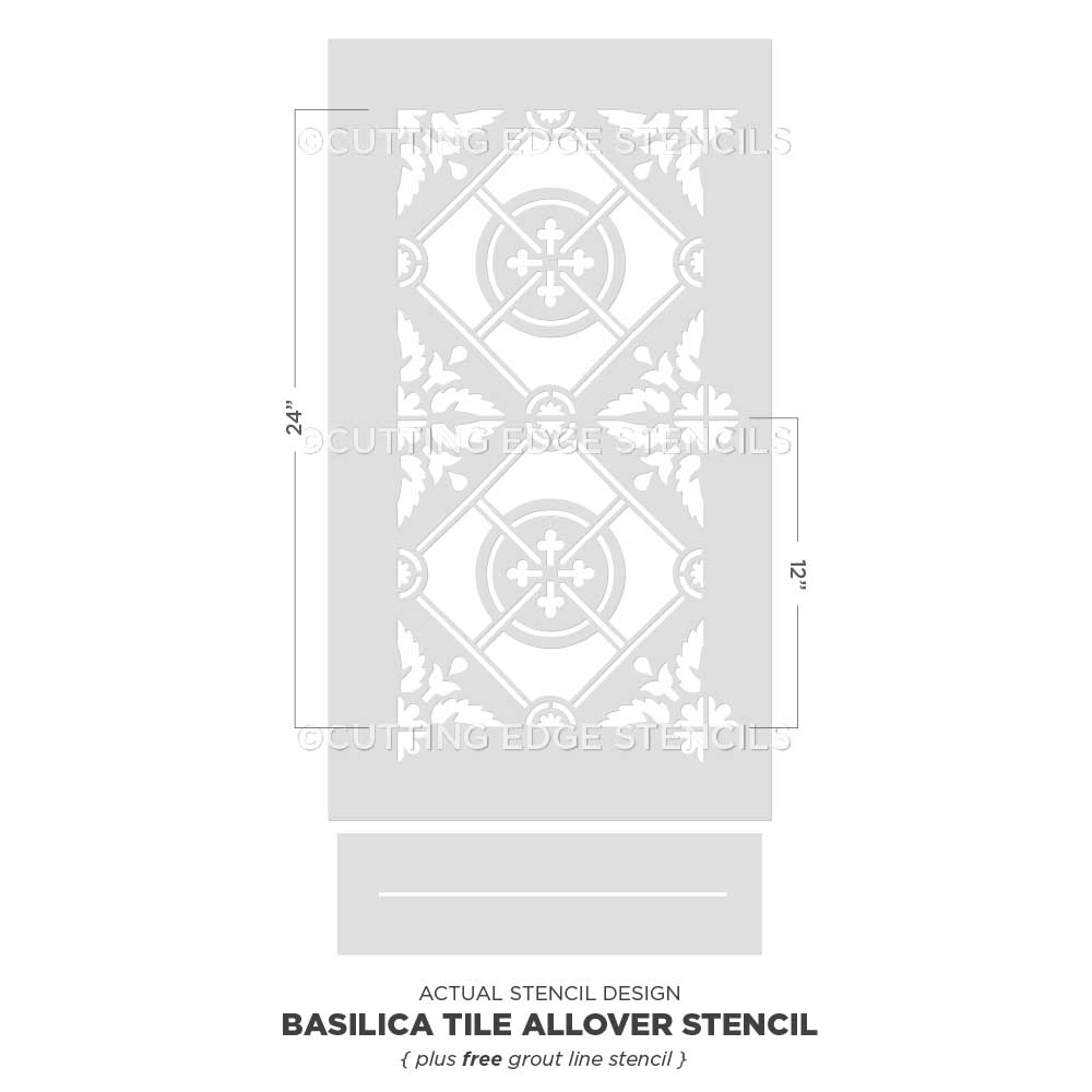 Tile stencil for painting floor