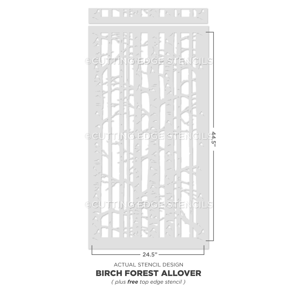 birch forest stencil