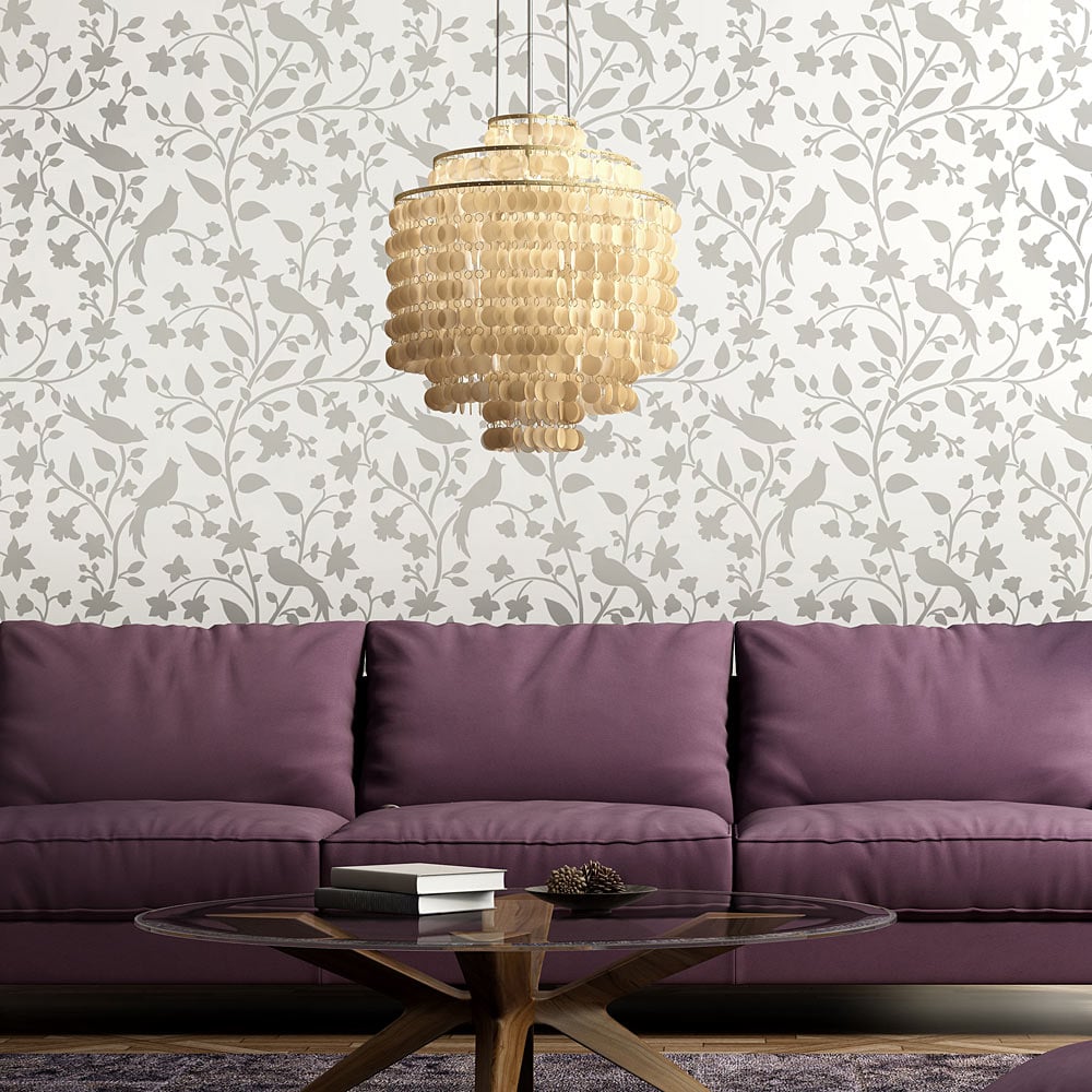 wall stencil living room