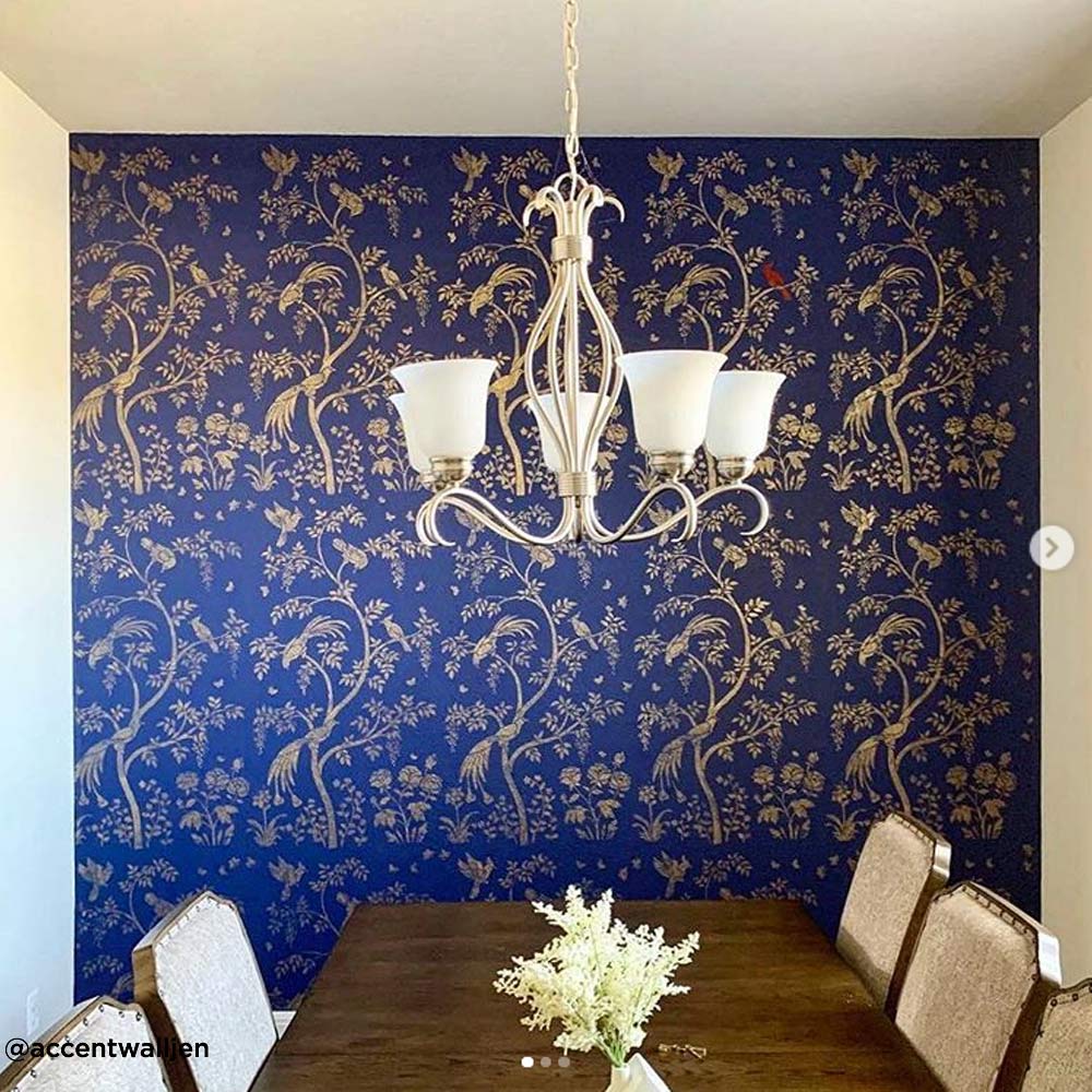 chinoiserie stencil wallpaper