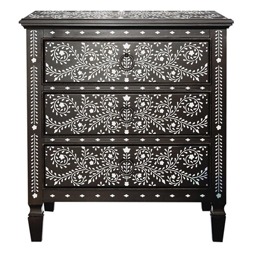 black and white inlay dresser furniture stencil raja