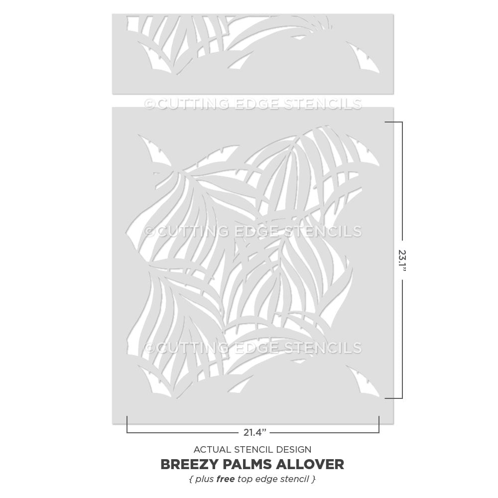 Breezy Palms Wall Stencil - Factory Second