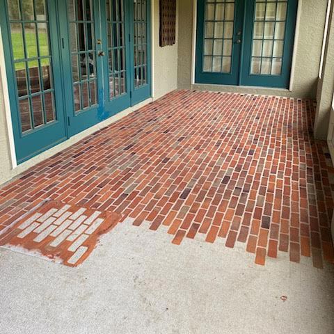 large brick stencil for floor