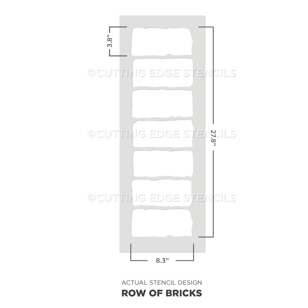 row of bricks border stencil actual stencil image