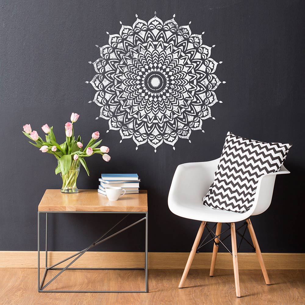 mandala stencil on wall