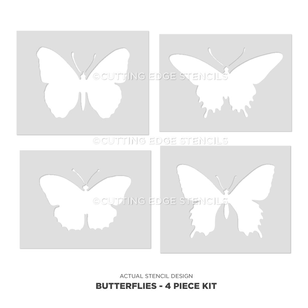 butterflies wall art stencils