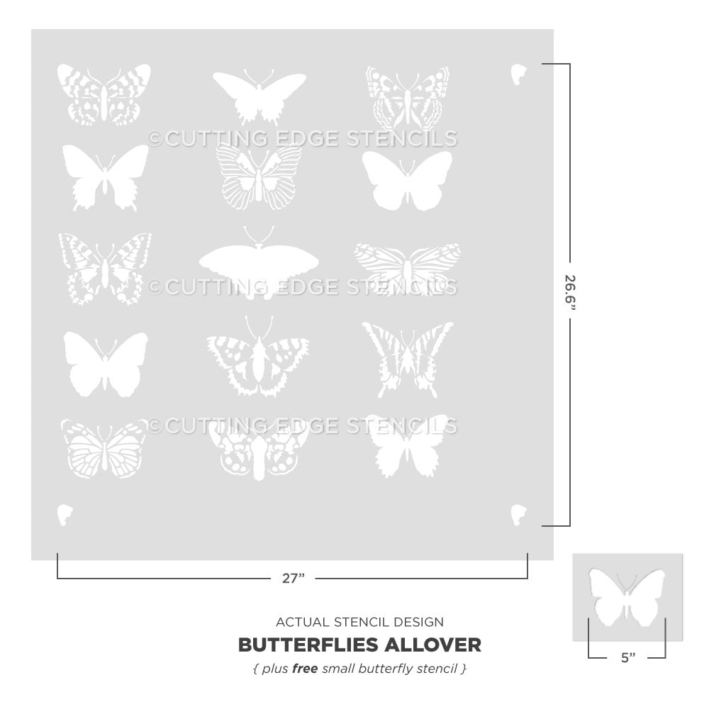 butterflies stencil pattern for walls