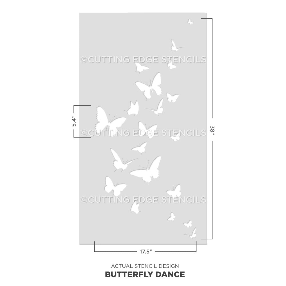 Butterfly dance stencil for walls