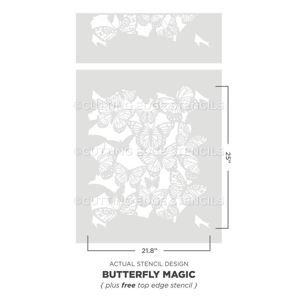 Butterfly magic stencil for walls