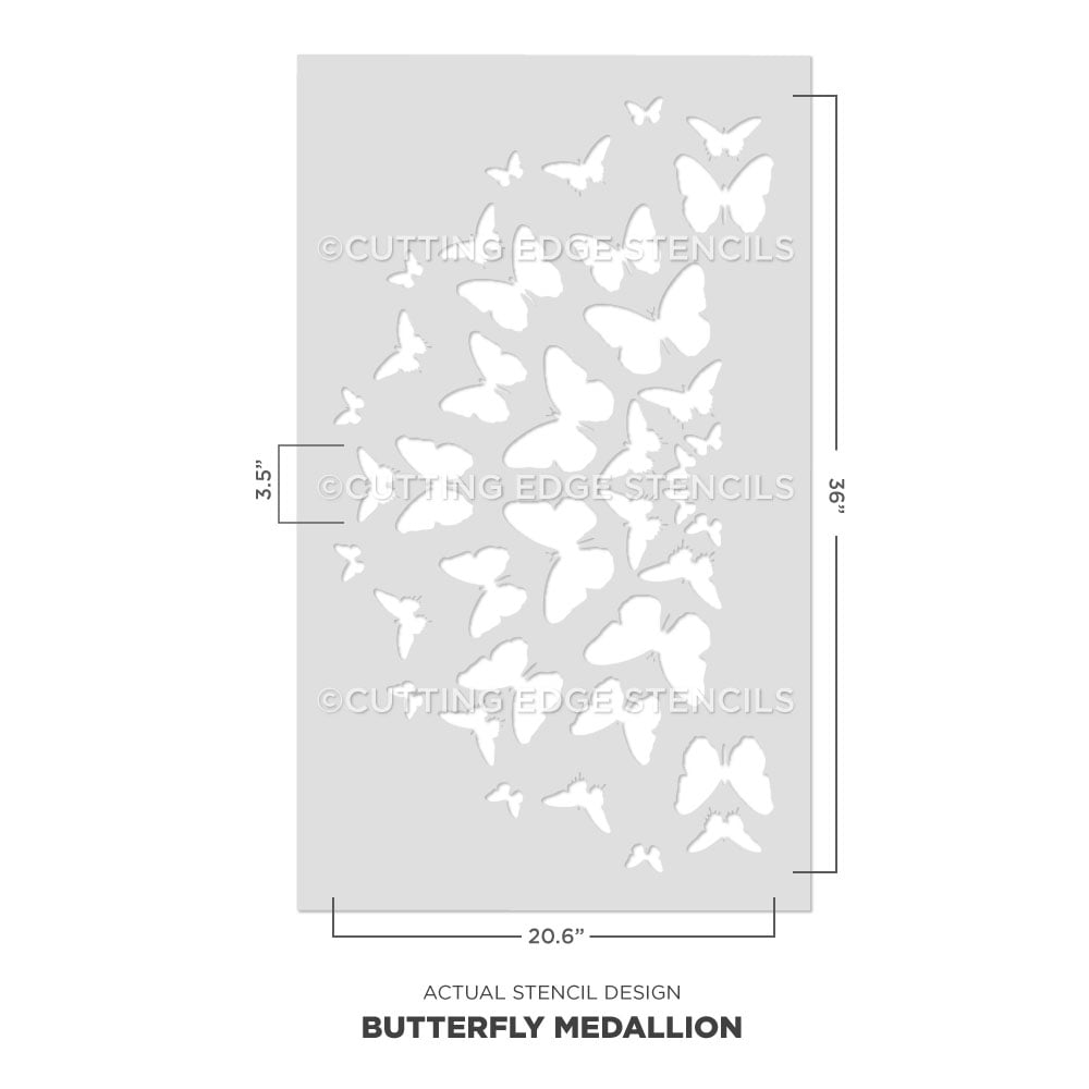 Butterfly medallion stencil for ceilings butterflies