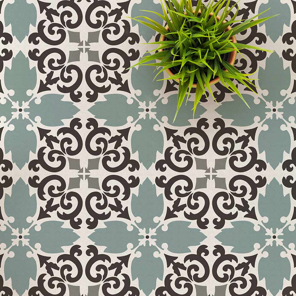 Casa-Verde-Tile-Stencil-Floor-Pattern