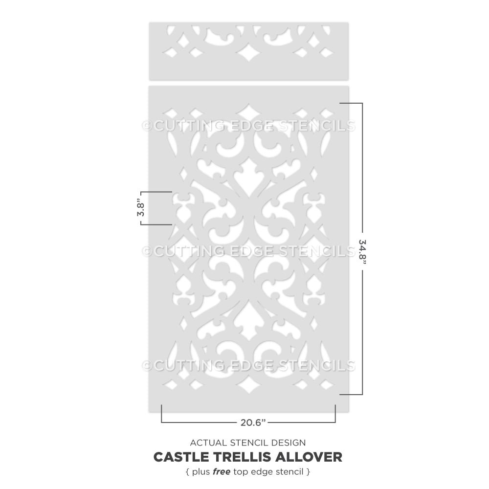 Castle Trellis Allover Stencil Wallpaper Elegant Painted Wall Pattern Stenciling