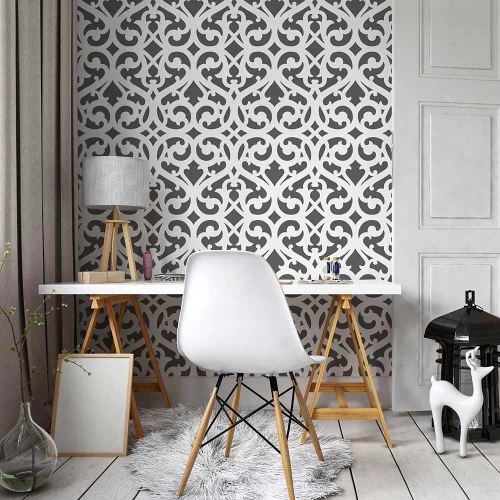 modern-stencils office wall