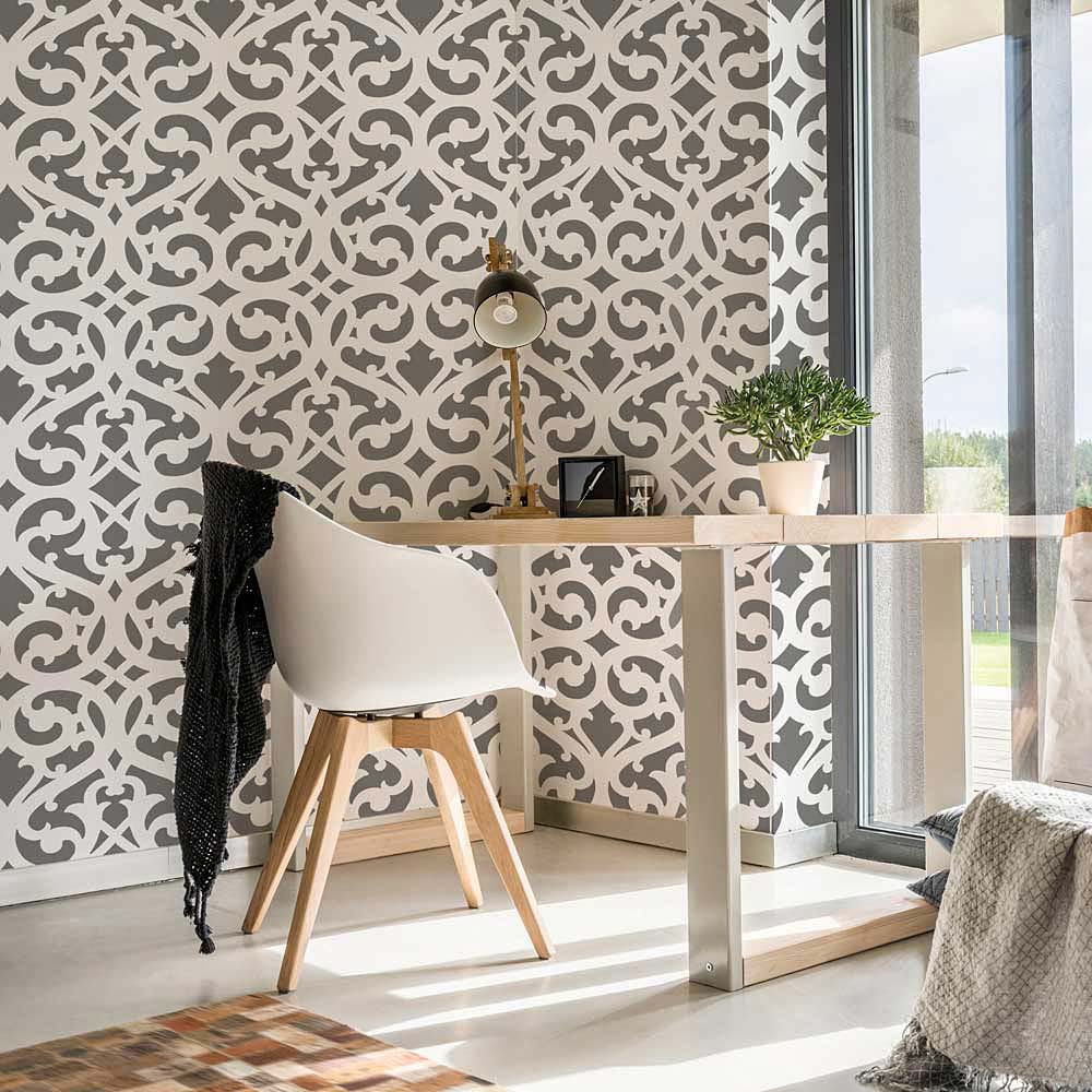 modern office stencils walls