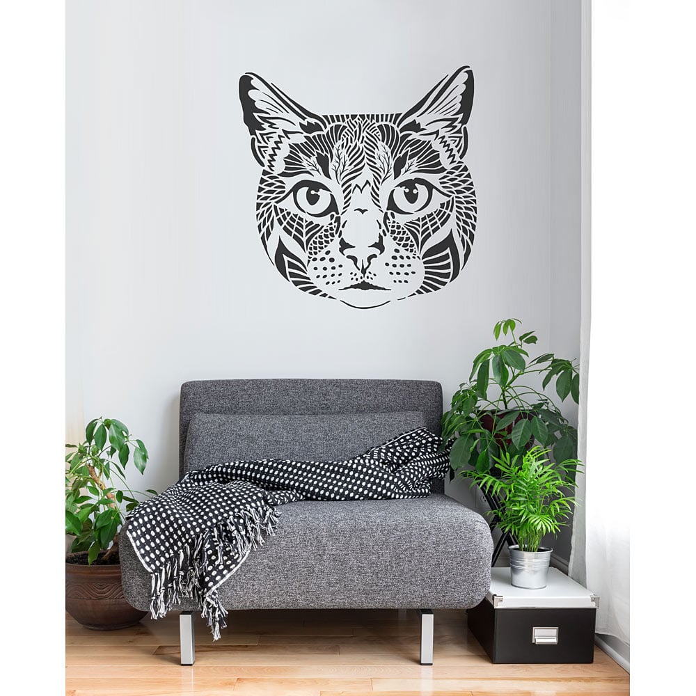 Cat stencil cats face stencils cat tattoo wall art cat decals