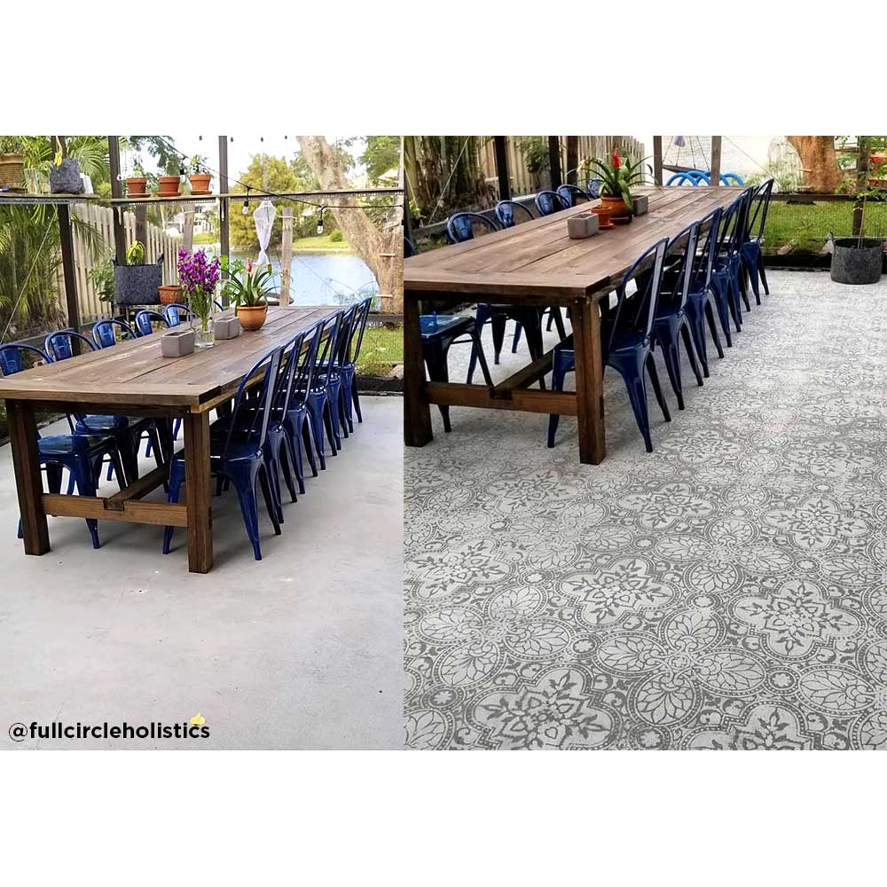 cement patio stencil