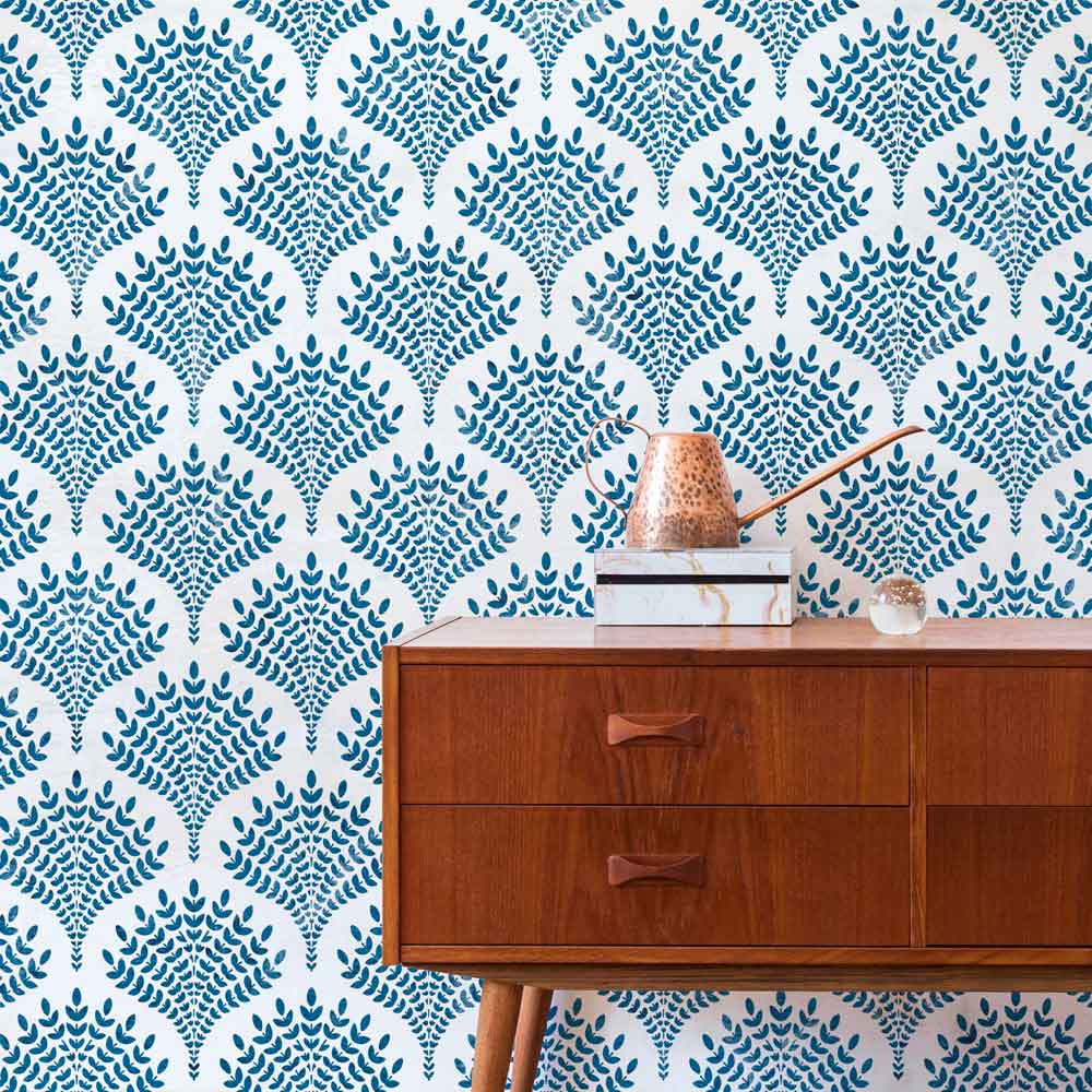 ceres allover wall stencil blue wall stencil pattern for walls