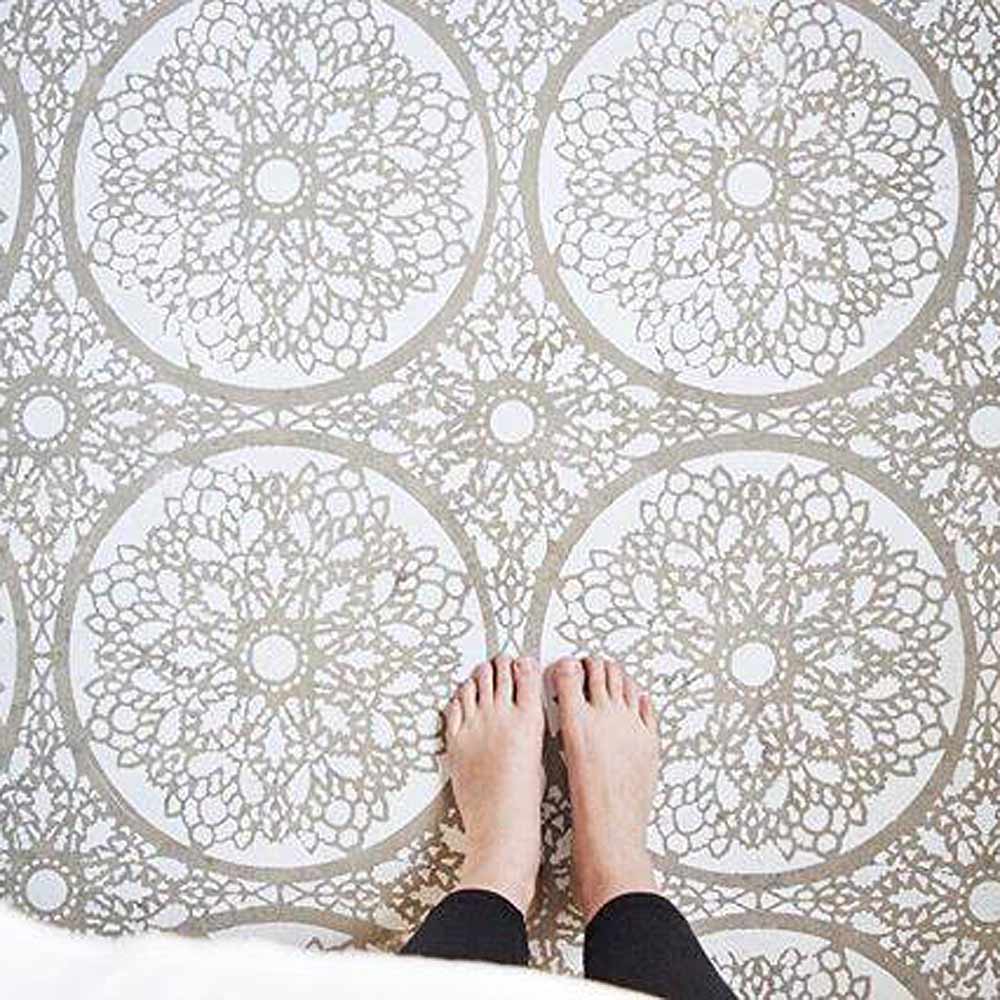 lace stencil floor