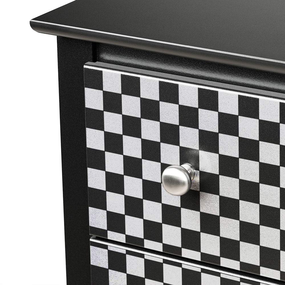 Checks stencils stenciled dresser drawer black white checkerboard furniture stencil