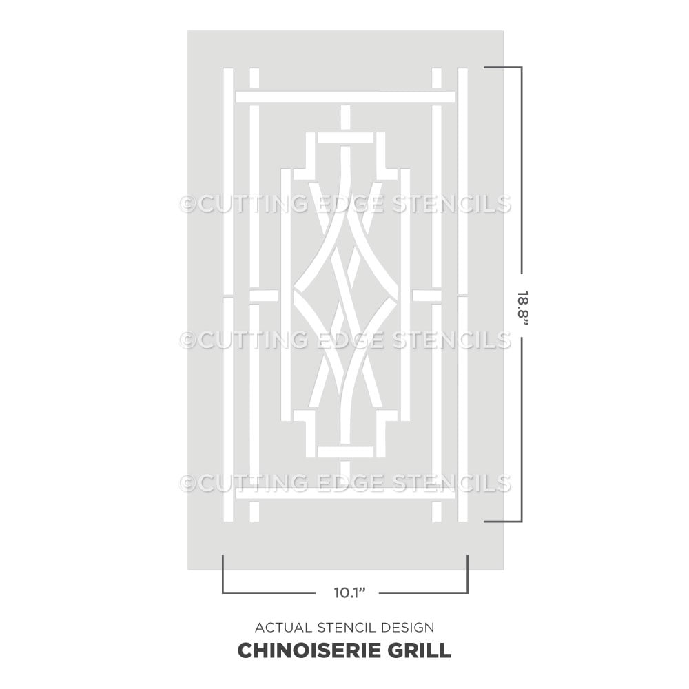 chinoiserie grill stencil kit actual stencil image