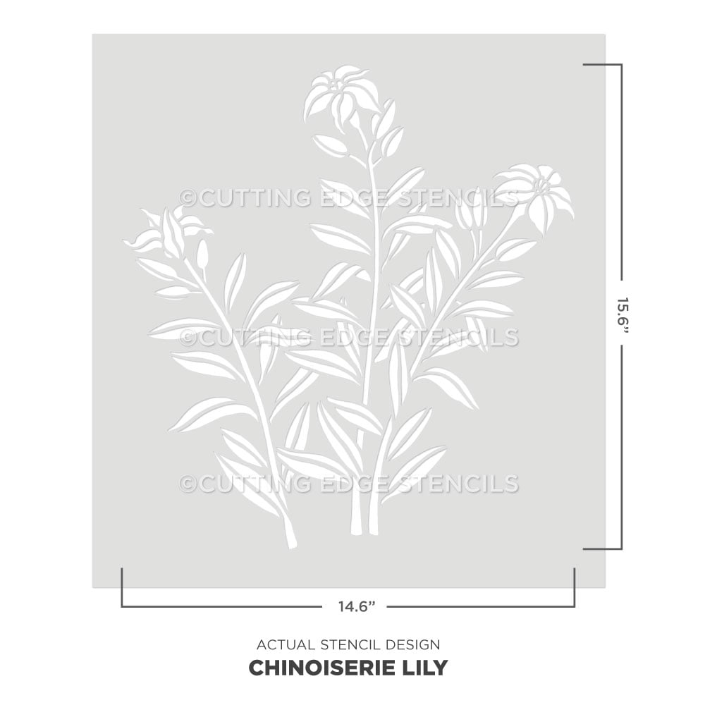 lily stencil chinoiserie kit actual image