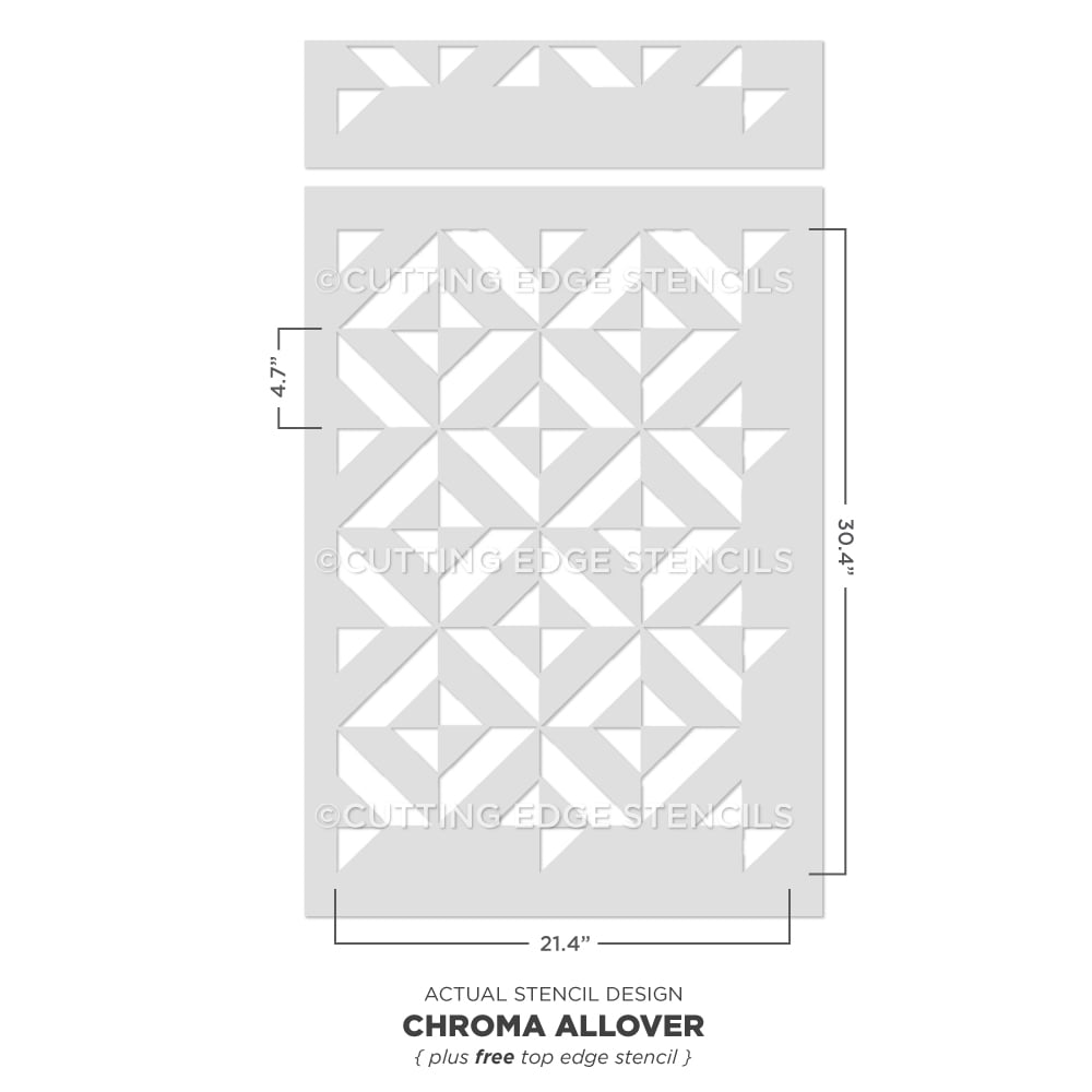 Chroma Allover Stencil Geometric Wall Pattern Stenciling