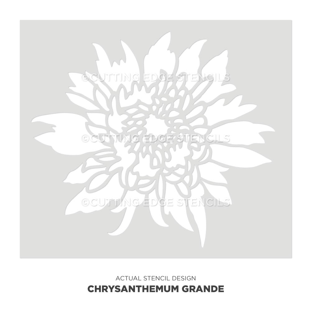 chrysanthemum grande wall stencil design