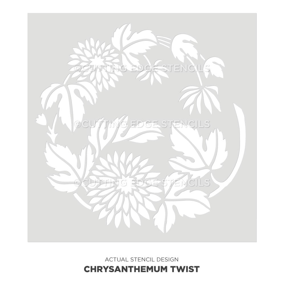 chrysanthemum twist stencil design