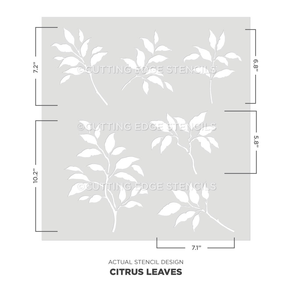 citrus leaves stencil design