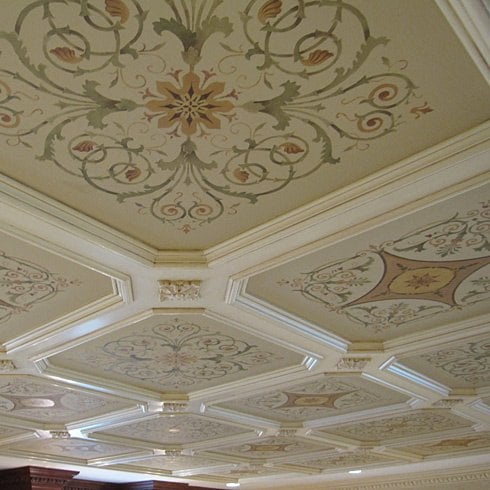 coffers-ceiling-DIY-inlay-stencil