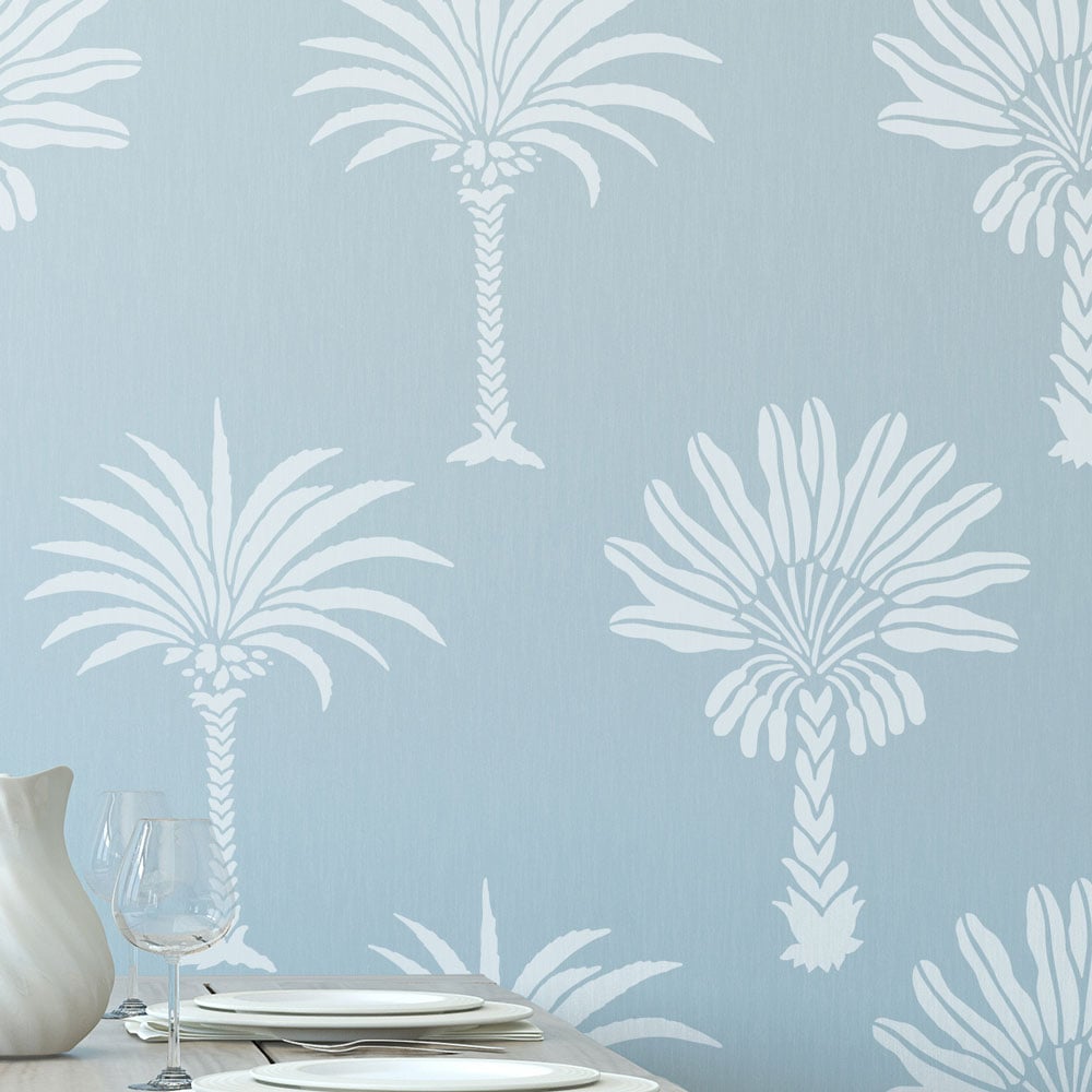 colonial palms dining room stenciled wall